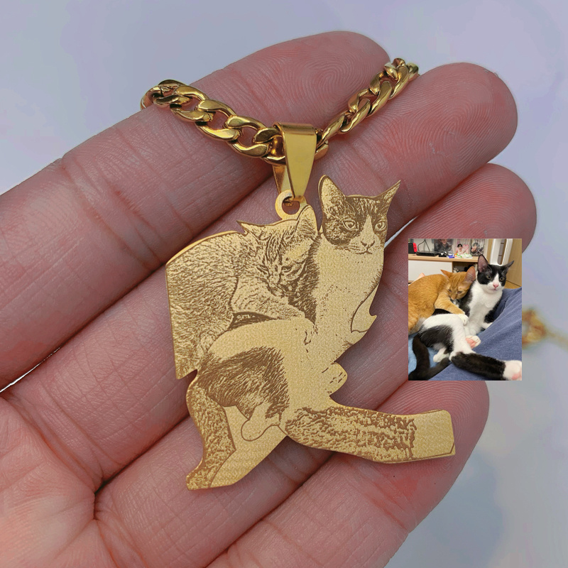 18K Gold Plated Cartoon Custom Name Pendent For Kids Personalized Photo Necklace Hot sale products