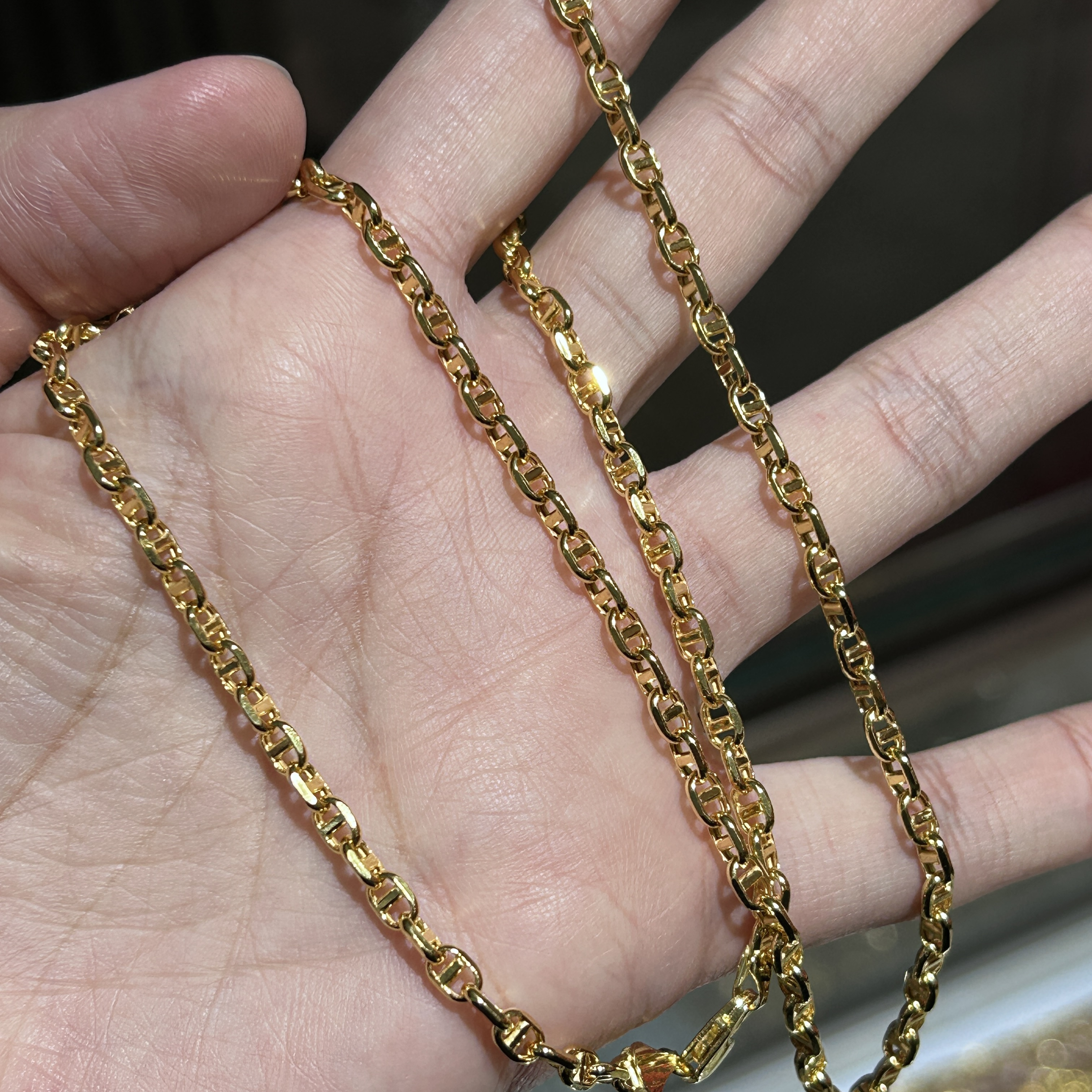 Heavy 18K Solid Yellow Gold Dubai Chains Necklace 20 Inches AU750 Chains Necklace For Precious Jewelry Pendant