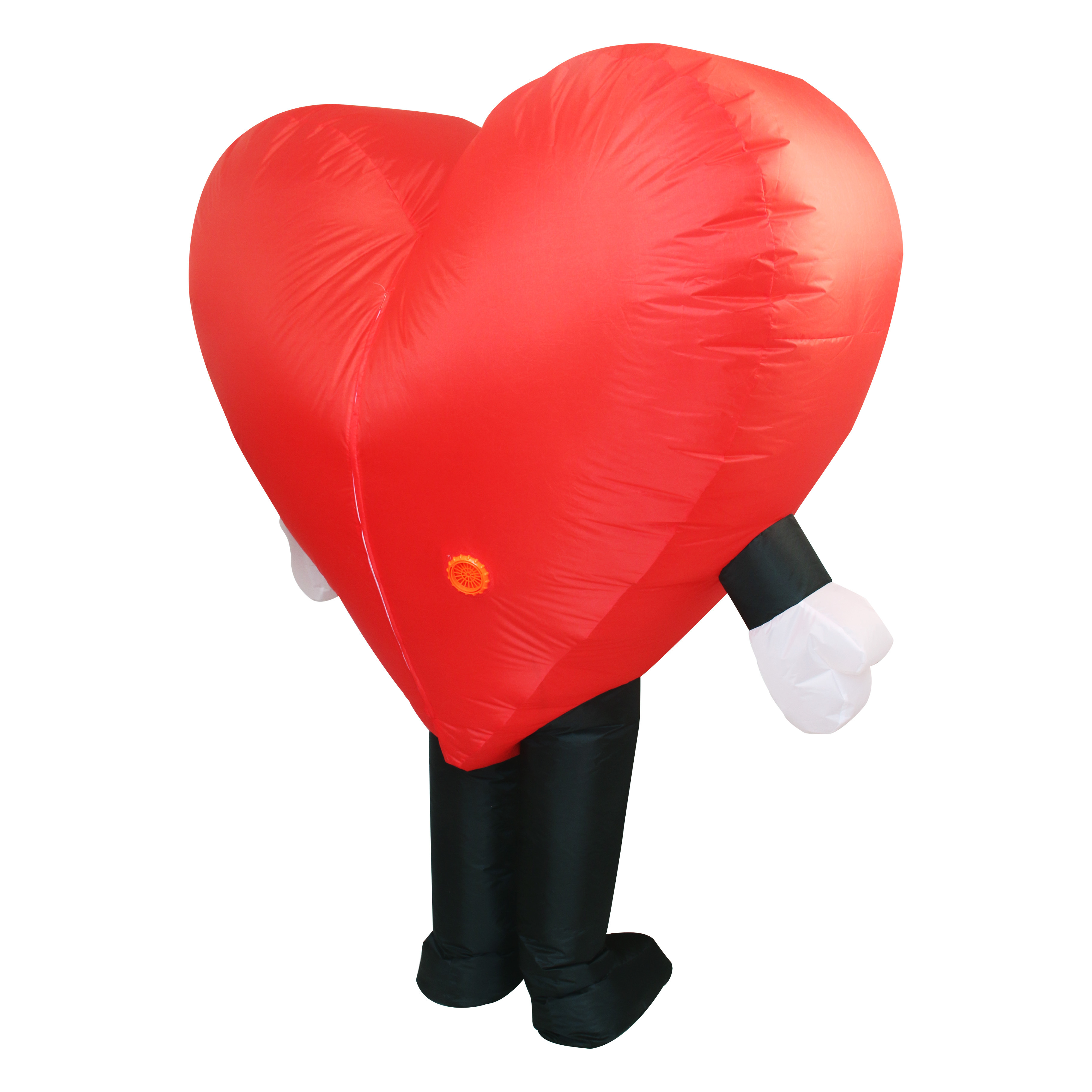 Red Heart Mascot Costume Blow up Suit Inflatable Heart Costume Dress Polyester Unisex Inflatable Costumes for Adults Cosplay