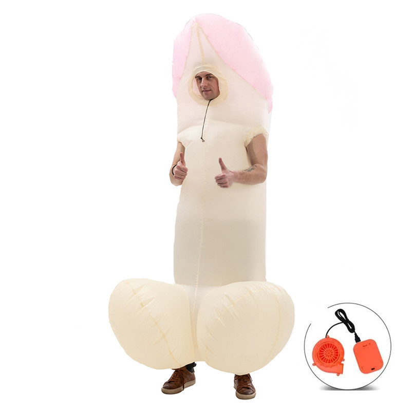 HUAYU Funny Bachelorette Party Costume Mascot Giant Sexy Evil Male Exploding Among Us Inflatable Penis Costume for Adult Men