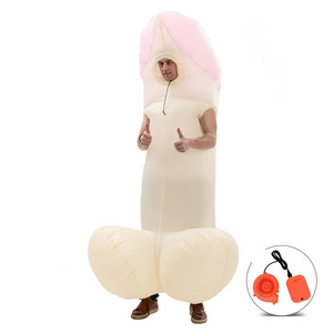 HUAYU Funny Bachelorette Party Costume Mascot Giant Sexy Evil Male Exploding Among Us Inflatable Penis Costume for Adult Men