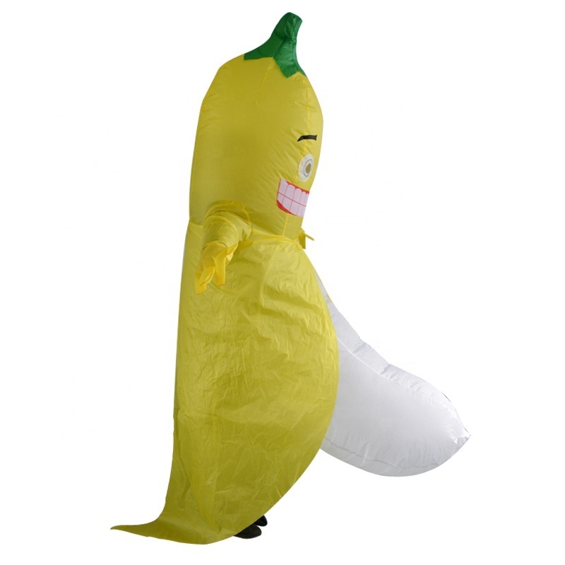 Funny Halloween Fancy Dress Party Mascot Costume Adult Carnival Cosplay Blow up Suit Inflatable Banana Costume Polyester Unisex