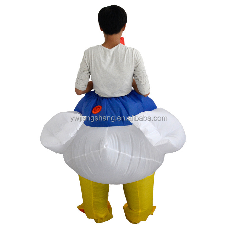 Blow ucosplay mascot costume halloween party fancy dress white inflatable cock rooster costume for adult