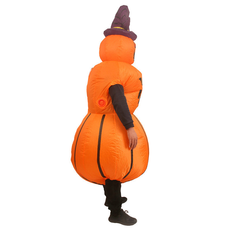 HUAYU Halloween Hot Selling Cosplay Costume Inflatable Pumpkin Blow Up Suit Inflatable Demon Pumpkin Man Fancy Dress