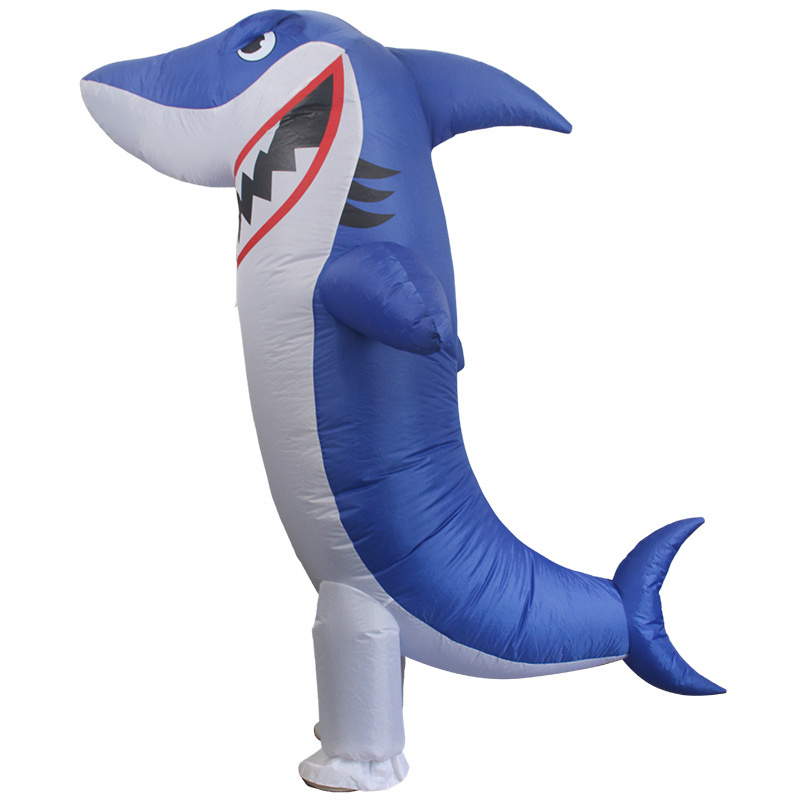 HUAYU Hot Selling Funny Full Body Costume Blue Inflatable Dolphin Shark Halloween Costumes Cosplay Party Fancy Dress