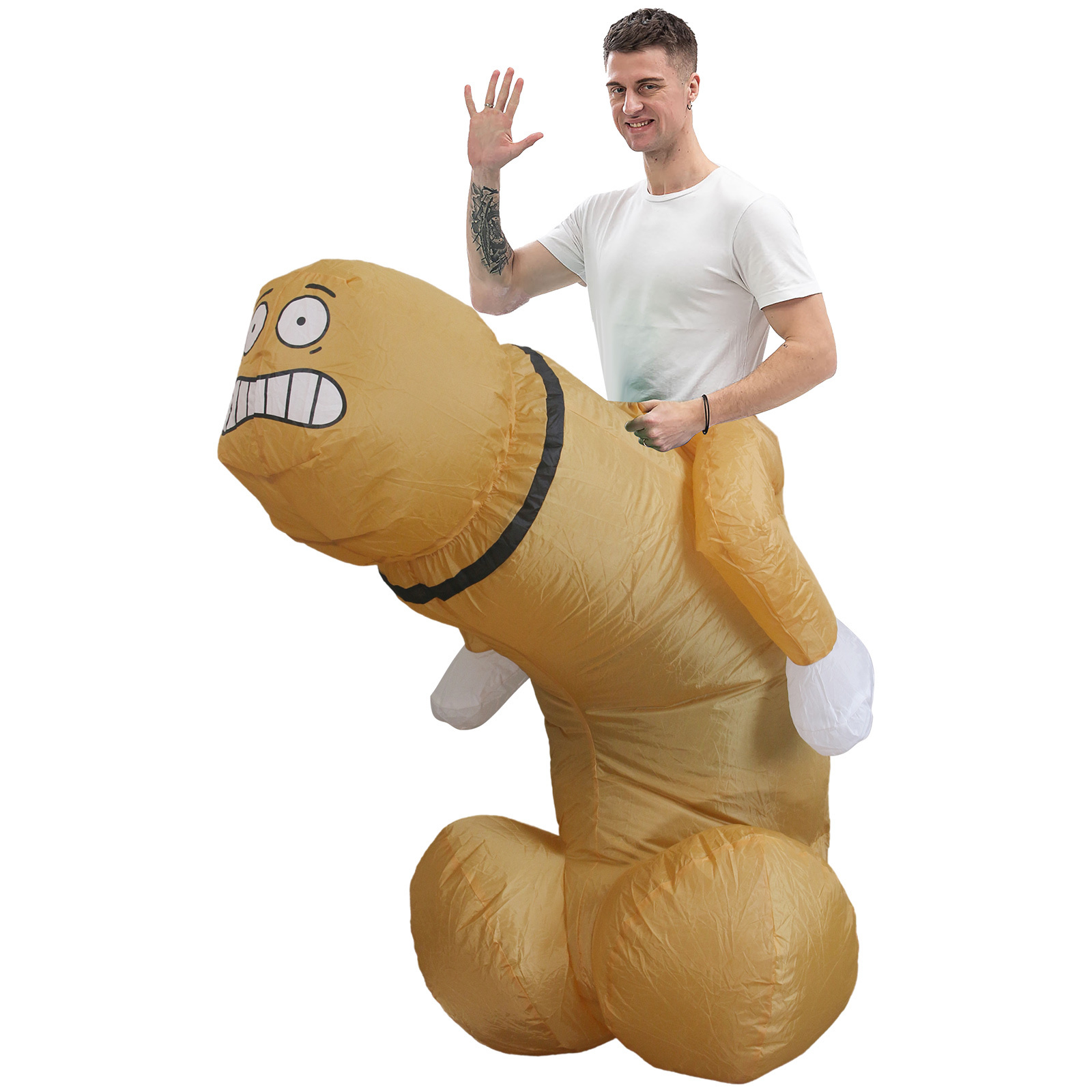 Halloween Cosplay Inflatable Pecker Adult Fancy Dress Big Cock Rider Blow Up Penis Costume For Halloween Party