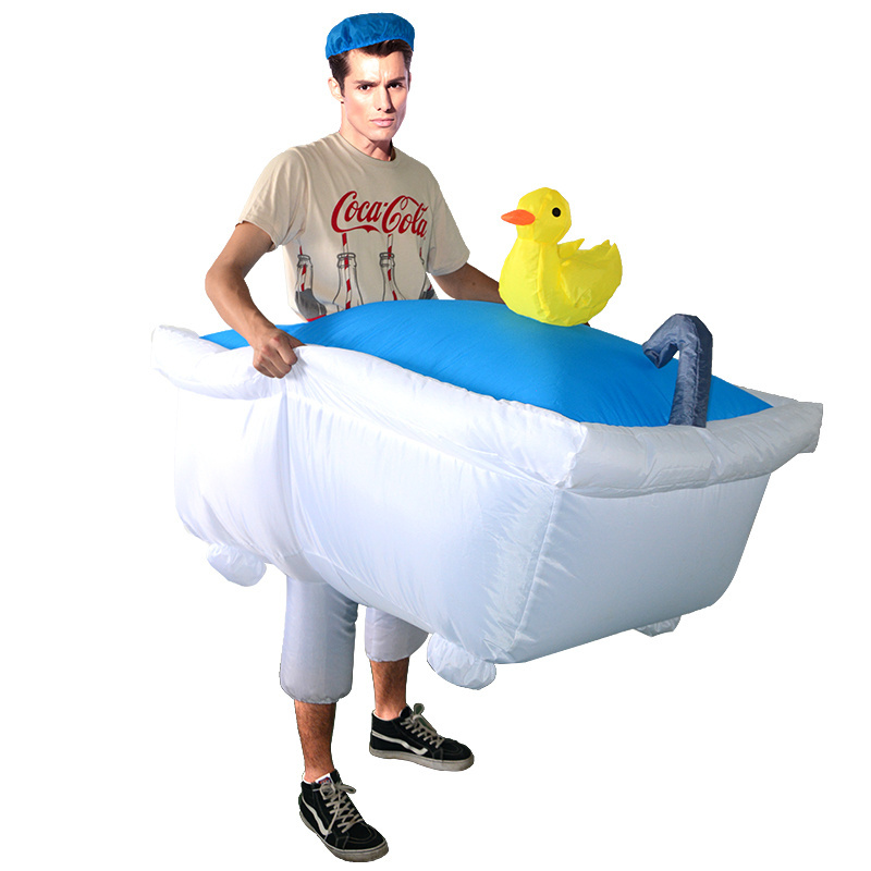 Halloween Party Fancy Dress Blow Up Cosplay Mascot Costume Bathtub Inflatable Costume For Adult Cosplay Suit Holiday Mascot