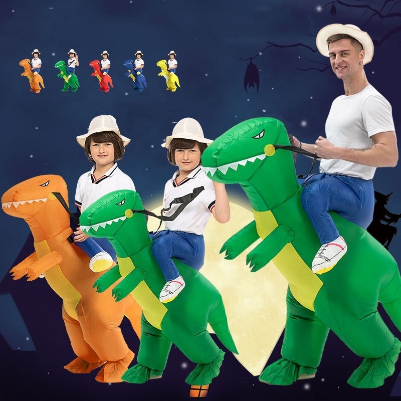 Halloween inflatable funny cosplay walking dinosaur suits mascot costume adult ride on dinosaur costume