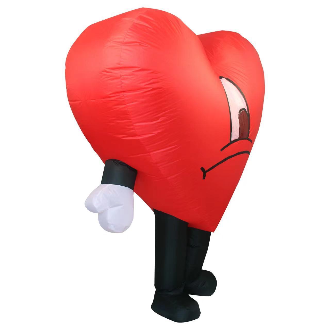 HUAYU Inflatable Red Love Heart Costume Blow up Suit Mascot Costume Fun Adult Valentines Christmas Party cosplay Costume