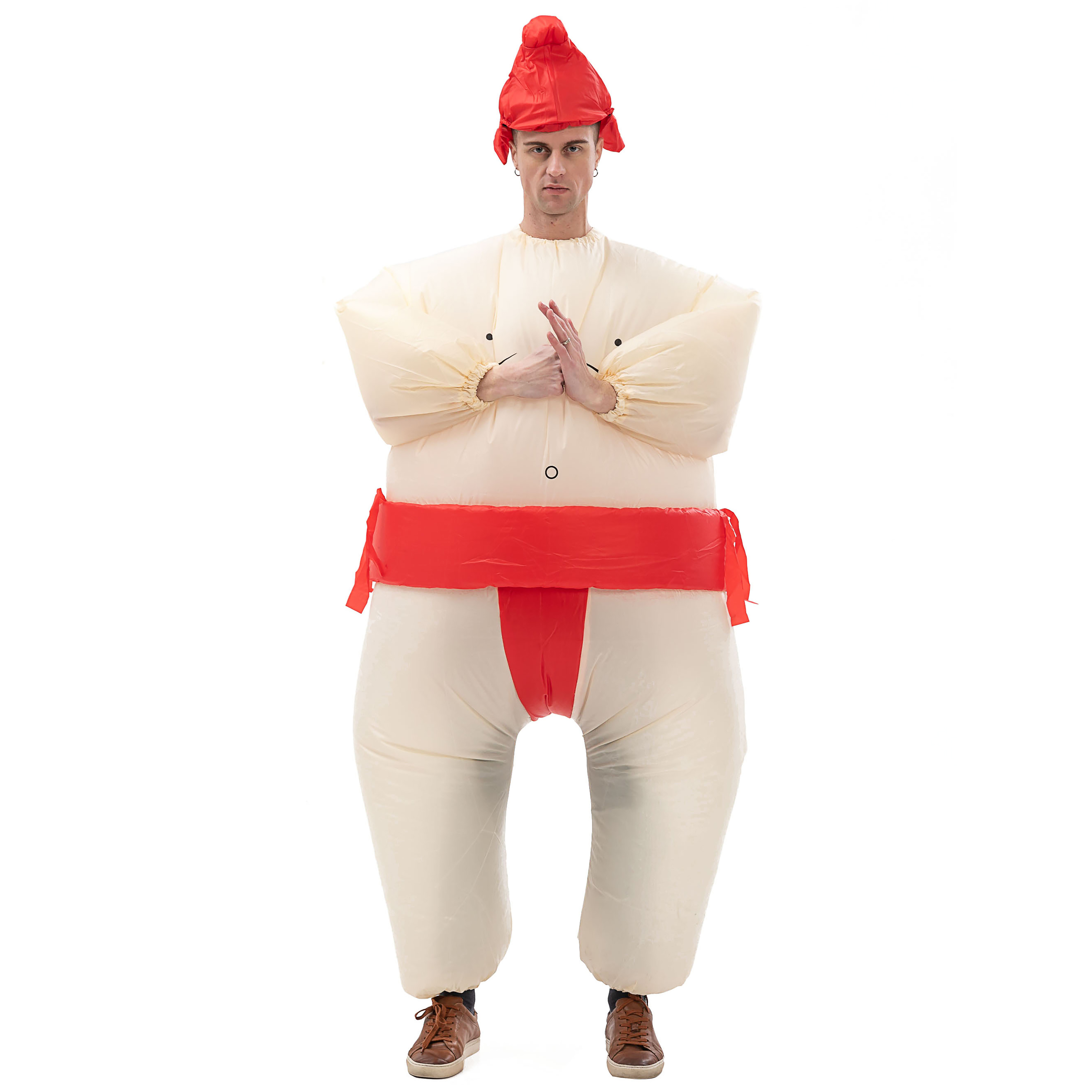 Outdoor party fun costume adult halloween fighting inflatable fat sumo costume japanese wrestling blow up sumo suit with hat