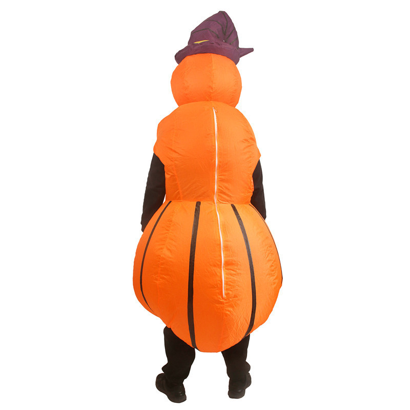 HUAYU Halloween Hot Selling Cosplay Costume Inflatable Pumpkin Blow Up Suit Inflatable Demon Pumpkin Man Fancy Dress