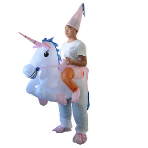 Halloween carnival fancy dress party mascot costume adult blow up suit inflatable ride on costume