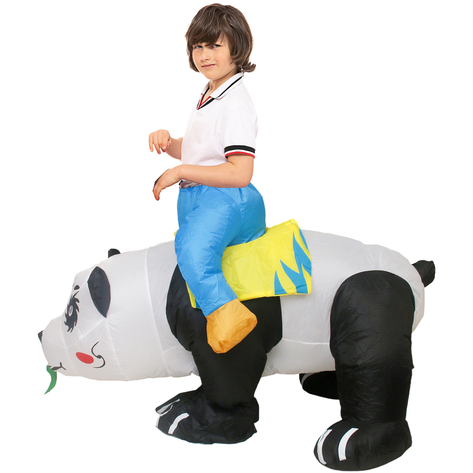 Kids Popular Inflatable Halloween Mascot Costume Ride on Animal Panda Air Blow Up Dress