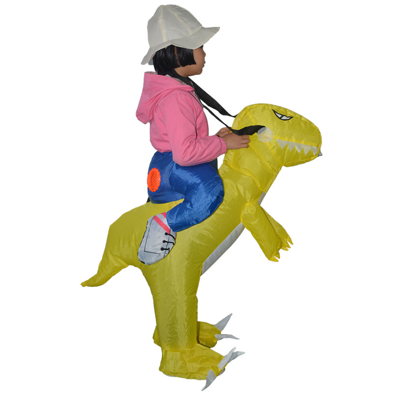 HUAYU High Quality Dinosaur Costume Kids Funny Blow up Halloween Ride on Dino T-Rex Inflatable Costumes