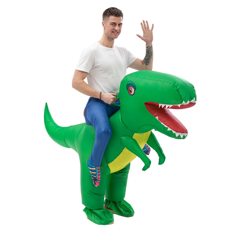 New Inflatable Green Dinosaur Cosplay Costume T-rex Costume For Halloween Blow Up Costume