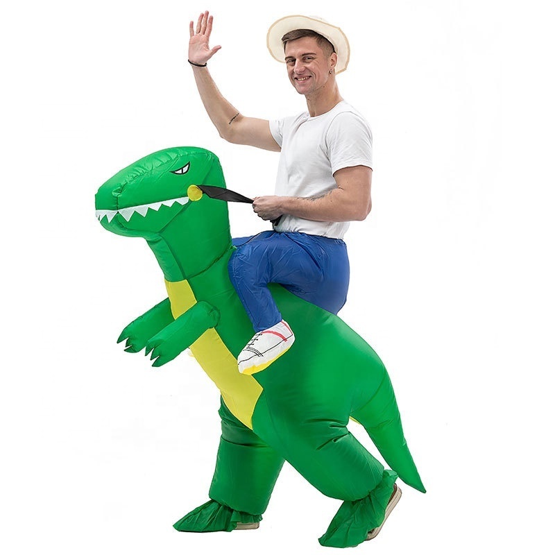 Halloween inflatable funny cosplay walking dinosaur suits mascot costume adult ride on dinosaur costume