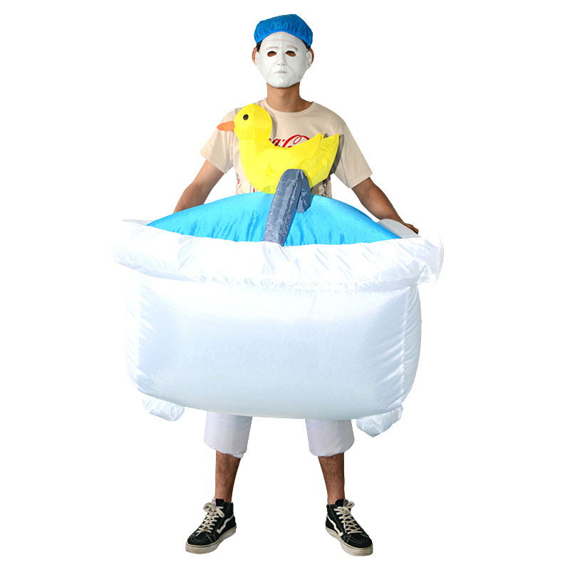 Halloween Party Fancy Dress Blow Up Cosplay Mascot Costume Bathtub Inflatable Costume For Adult Cosplay Suit Holiday Mascot