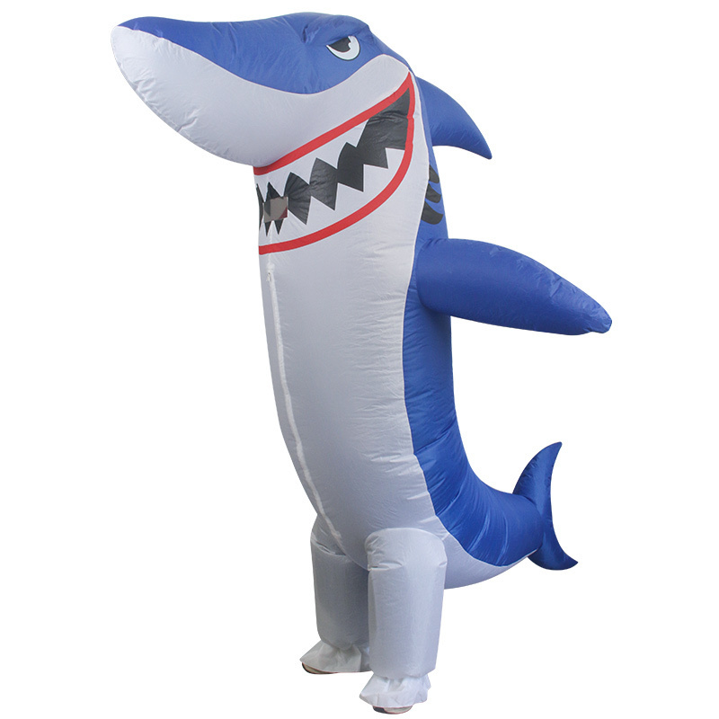 HUAYU Hot Selling Funny Full Body Costume Blue Inflatable Dolphin Shark Halloween Costumes Cosplay Party Fancy Dress