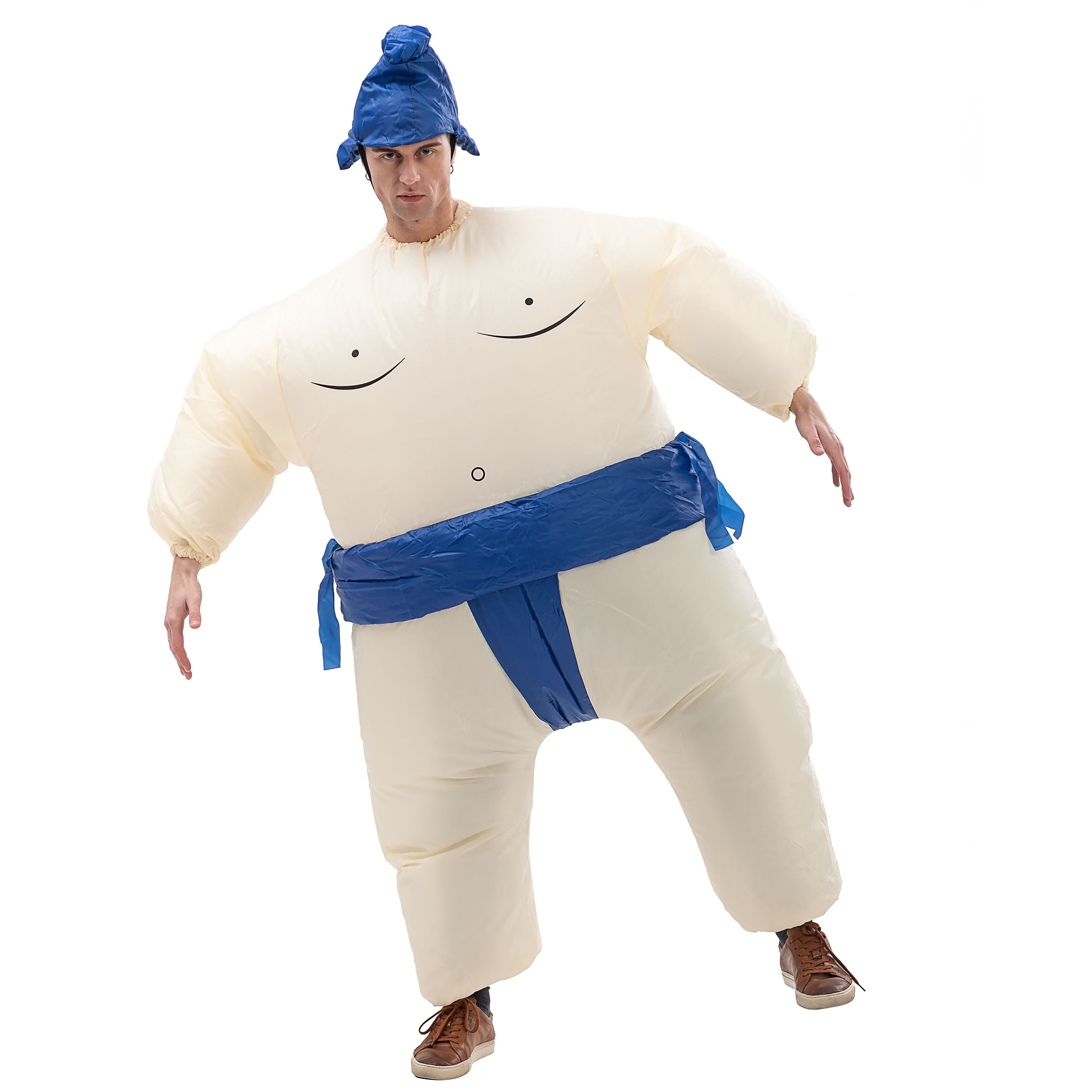 Outdoor party fun costume adult halloween fighting inflatable fat sumo costume japanese wrestling blow up sumo suit with hat