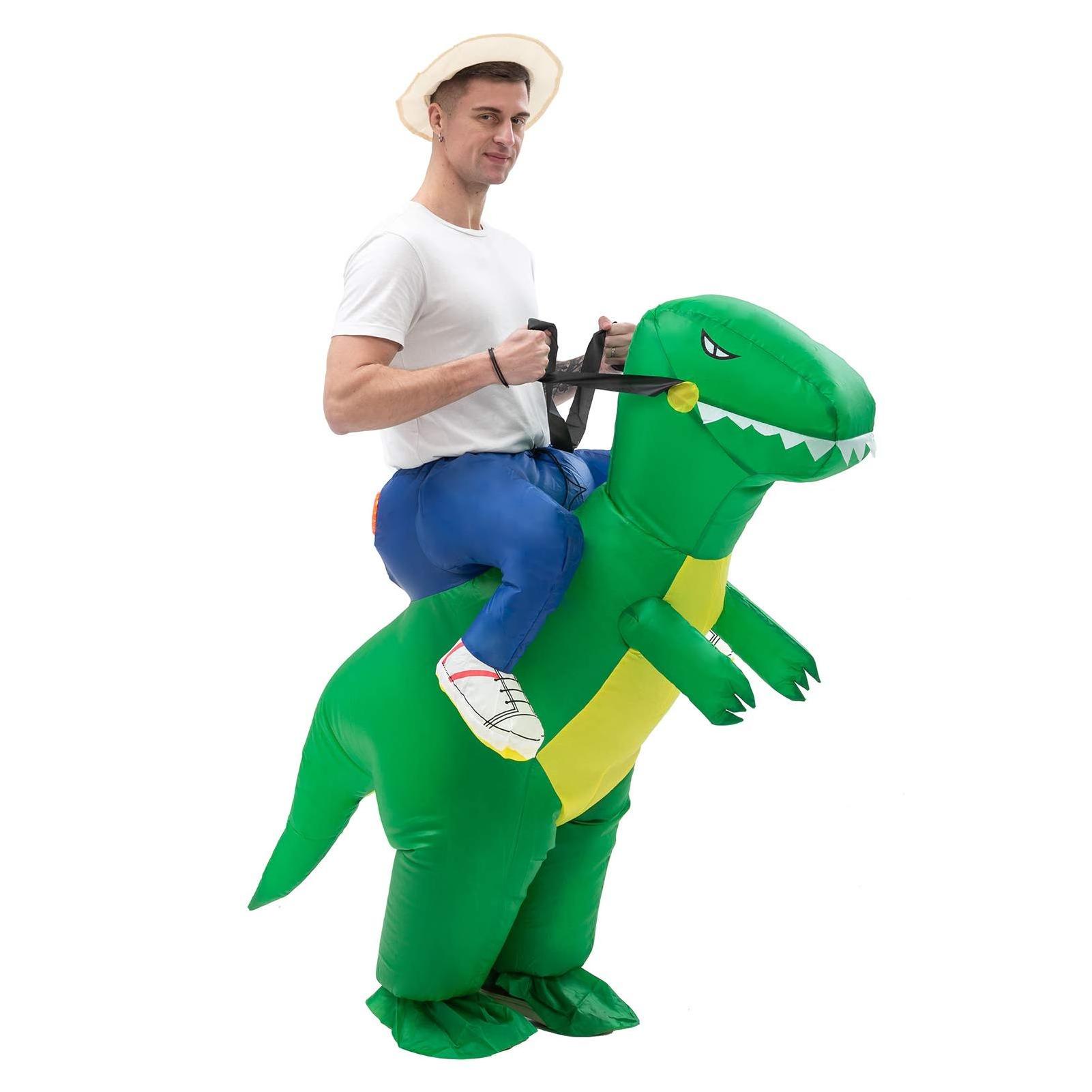 Halloween funny dress dinosaur suits inflatable mascot costume adult ride on dinosaur costume