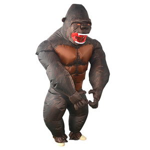 Halloween party blow up kingkong mascot costume unisex realistic inflatable adult big gorilla suit costume