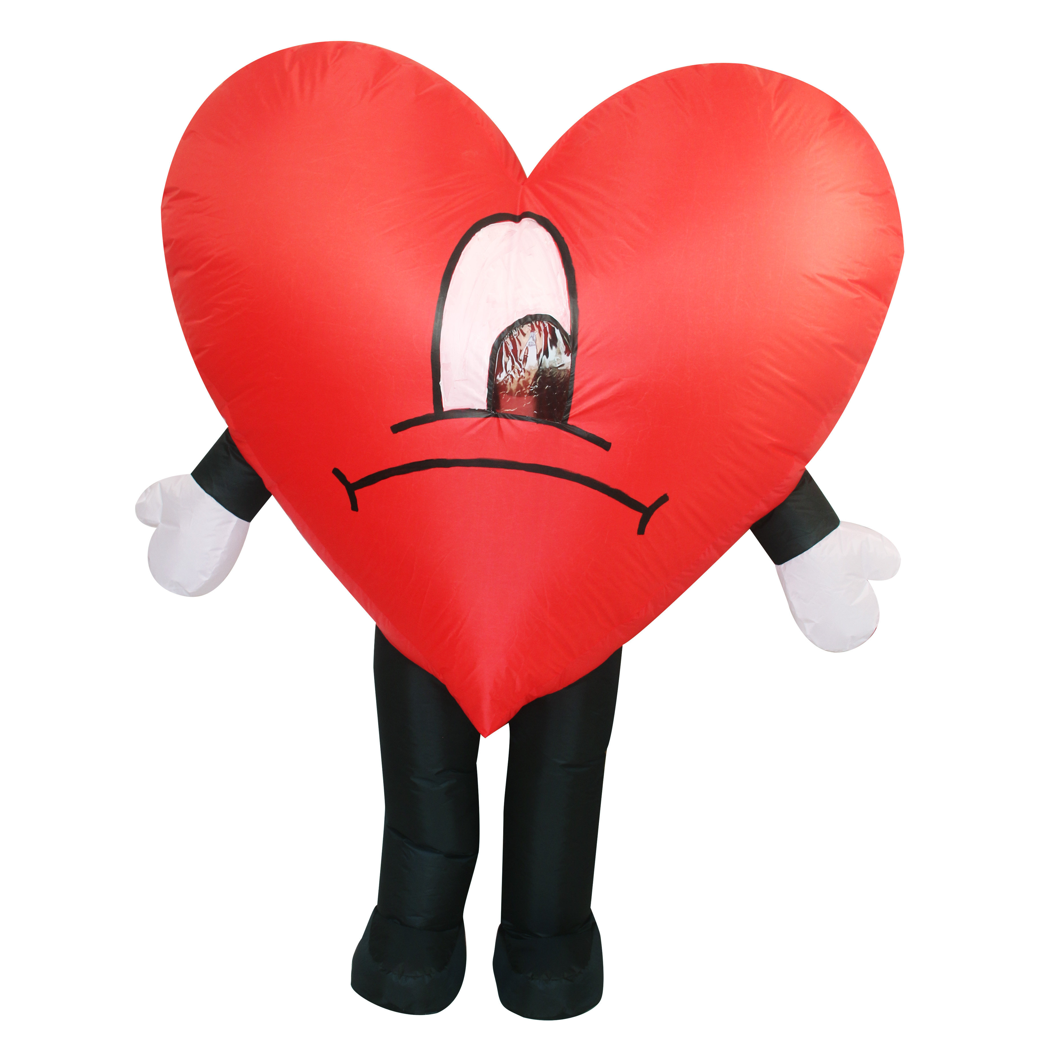 Party Cosplay Mascot Costume Blow up Suit Inflatable Heart Costume for Adult Polyester Unisex Valentine Costumes for Women