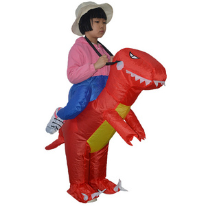 HUAYU Funny Park Cosplay Dress Red Kids Inflatable Dinosaur Costume Walking Blow Up Costume