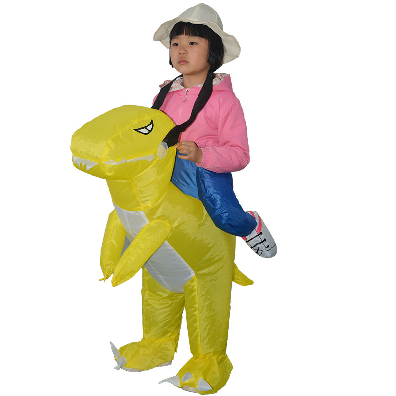 HUAYU High Quality Dinosaur Costume Kids Funny Blow up Halloween Ride on Dino T-Rex Inflatable Costumes