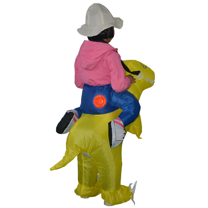 HUAYU High Quality Dinosaur Costume Kids Funny Blow up Halloween Ride on Dino T-Rex Inflatable Costumes