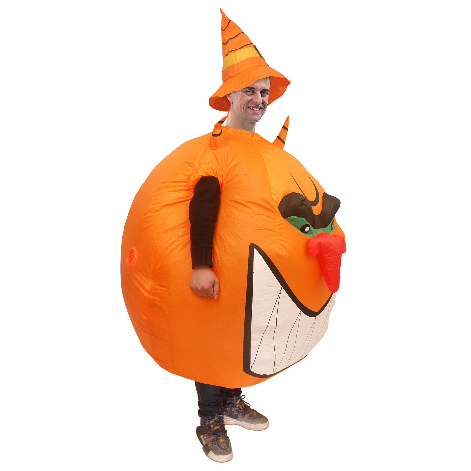 HUAYU Unisex Halloween Cosplay Costume Inflatable  Pumpkin Blow Up Suit Full Body Fancy Dress For Adult