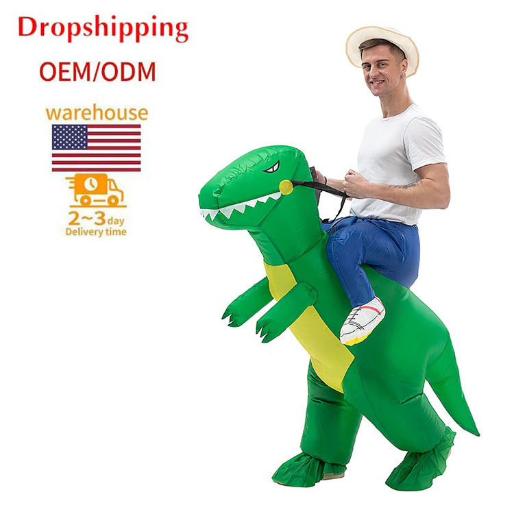 Halloween funny dress dinosaur suits inflatable mascot costume adult ride on dinosaur costume