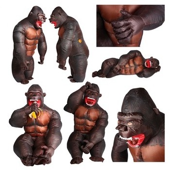 HUAYU Inflatable King Kong Costume  Halloween Inflatable Orangutan Gibbon Chimp Monkey Blow Up Suit