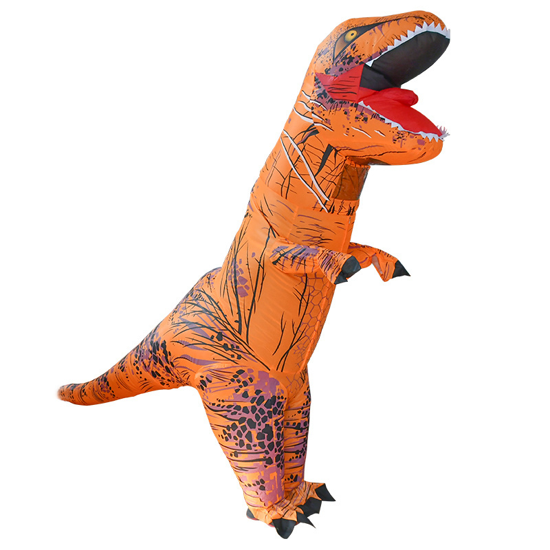 Hot Selling Purple Orange Adult Inflatable Dinosaur T REX Costume Air Blower Dragon Costume