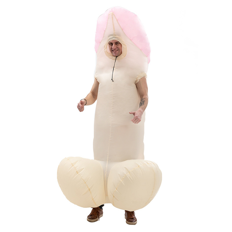 HUAYU Funny Bachelorette Party Costume Mascot Giant Sexy Evil Male Exploding Among Us Inflatable Penis Costume for Adult Men