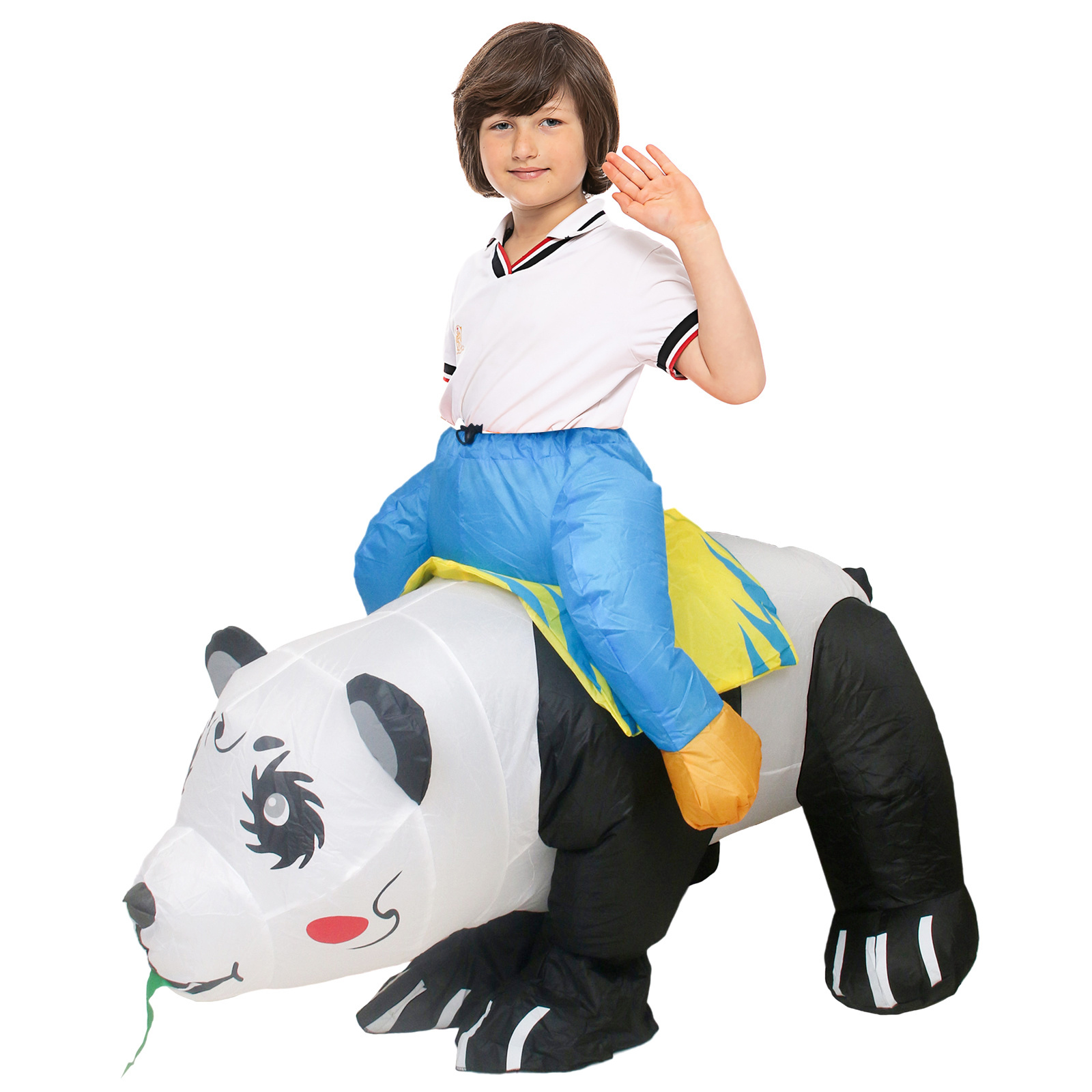 Kids Popular Inflatable Halloween Mascot Costume Ride on Animal Panda Air Blow Up Dress