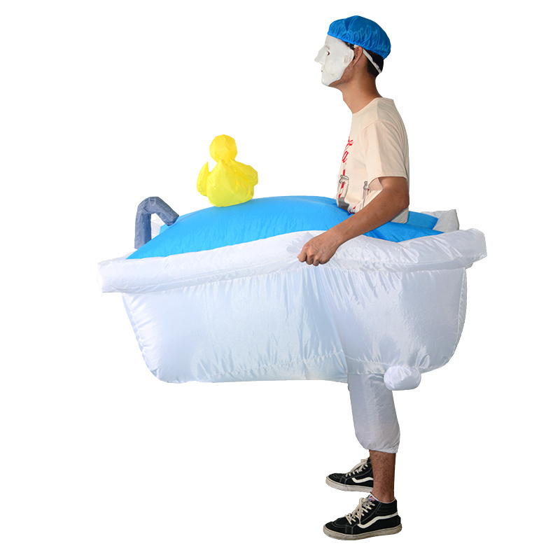 Halloween Party Fancy Dress Blow Up Cosplay Mascot Costume Bathtub Inflatable Costume For Adult Cosplay Suit Holiday Mascot