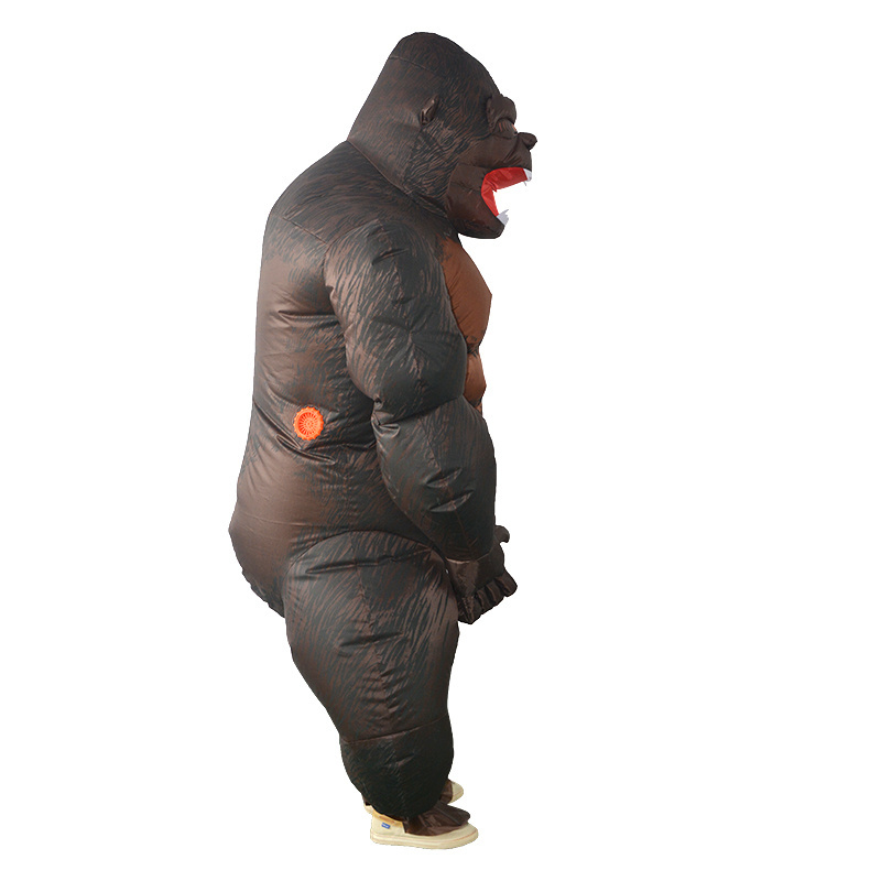 Halloween party blow up kingkong mascot costume unisex realistic inflatable adult big gorilla suit costume