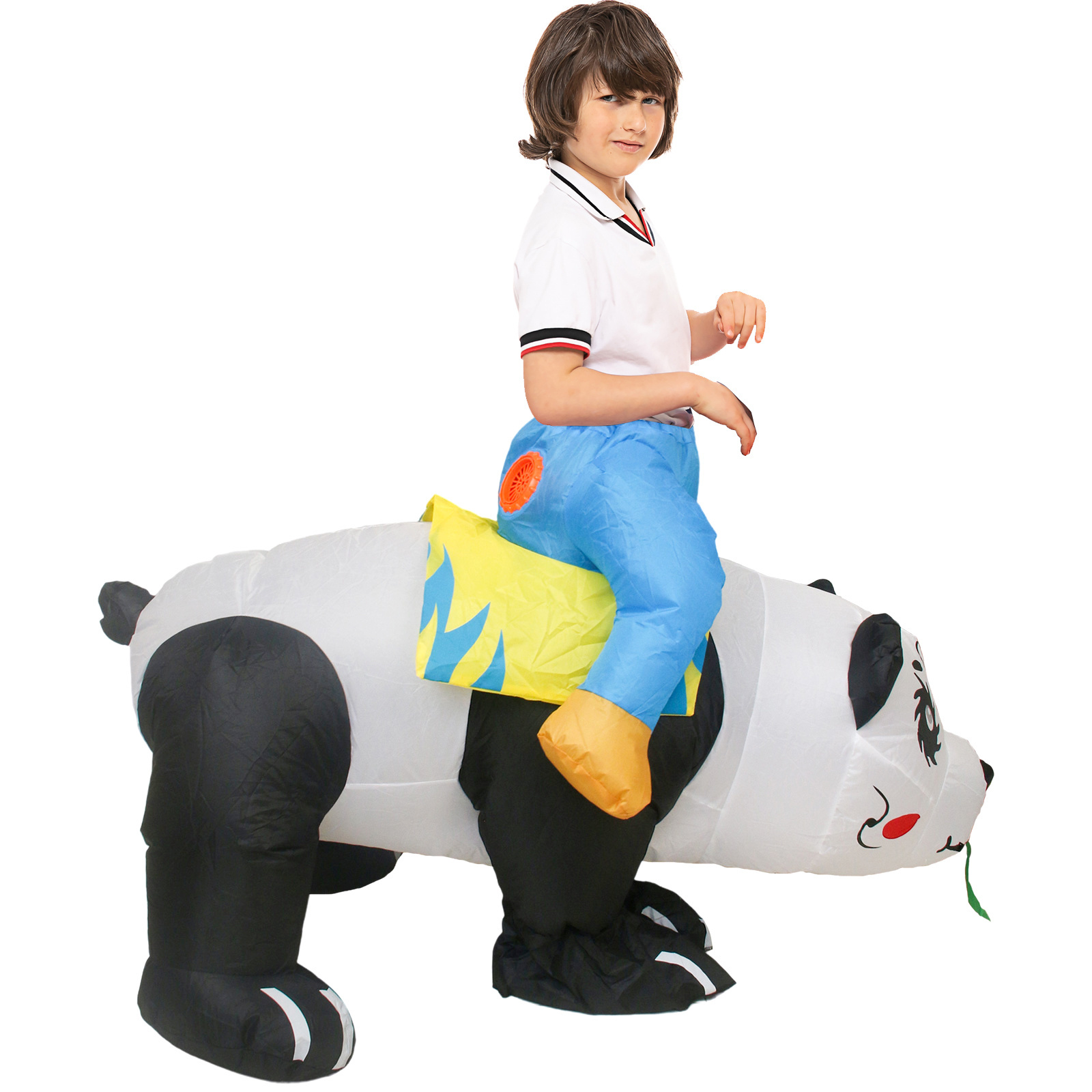 Kids Popular Inflatable Halloween Mascot Costume Ride on Animal Panda Air Blow Up Dress