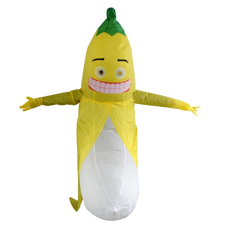 Funny Halloween Fancy Dress Party Mascot Costume Adult Carnival Cosplay Blow up Suit Inflatable Banana Costume Polyester Unisex