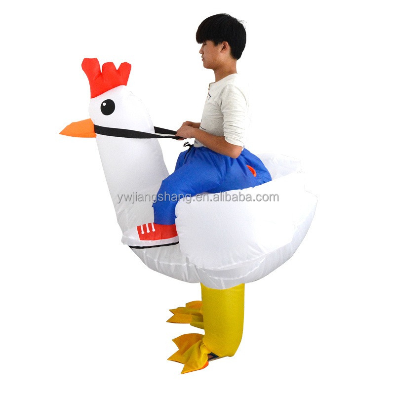 Blow ucosplay mascot costume halloween party fancy dress white inflatable cock rooster costume for adult