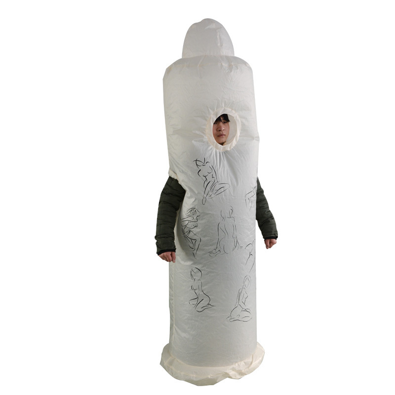 Funny Cosplay inflatable Pecker Bachelor Party Full Body Penis Condom Costume For Adults