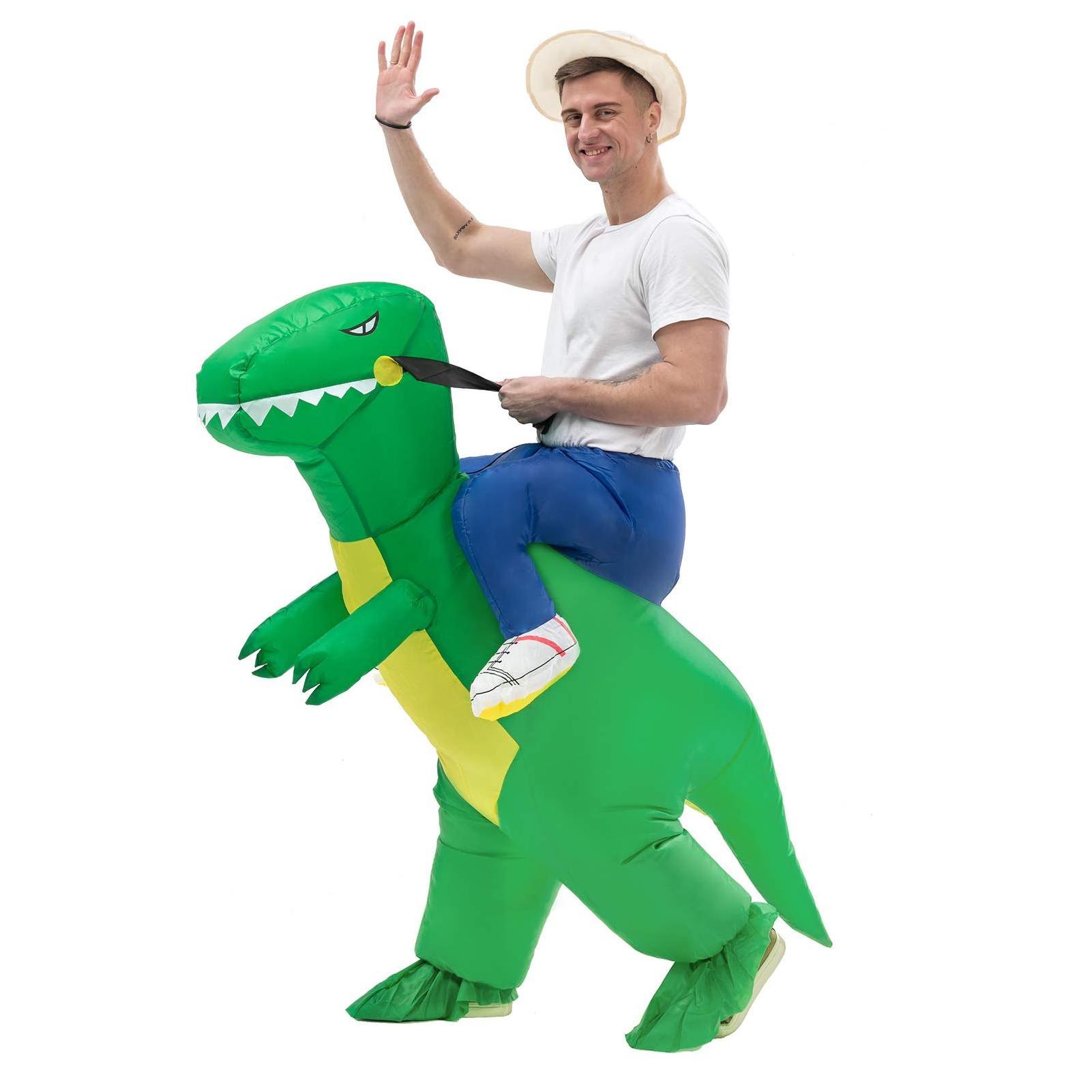 Halloween funny dress dinosaur suits inflatable mascot costume adult ride on dinosaur costume