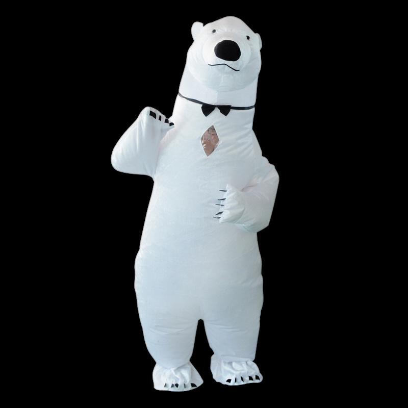 Halloween Party Animal Mascot Inflatable-polar-adult-bear-costume Men Inflatable White Polar Bear Costume for Adult Polyester