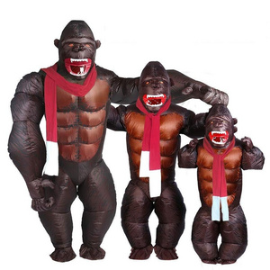 HUAYU Inflatable King Kong Costume  Halloween Inflatable Orangutan Gibbon Chimp Monkey Blow Up Suit