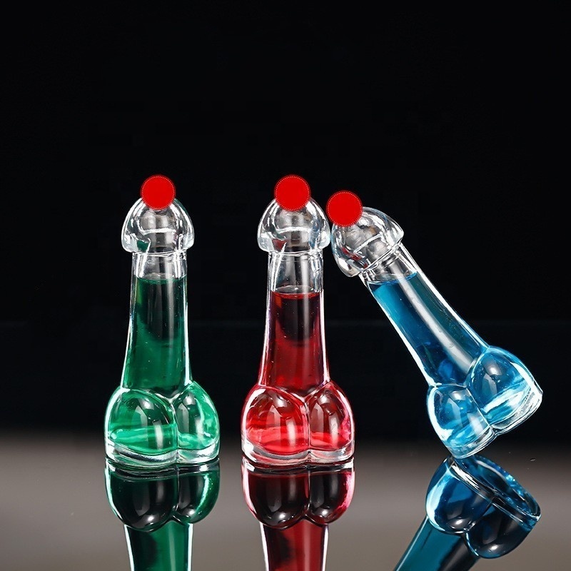 80 ml High White Wine Glass Bottle Penis Shaped Penis Wine Glass Bottle Penis Glass Bottle For Party