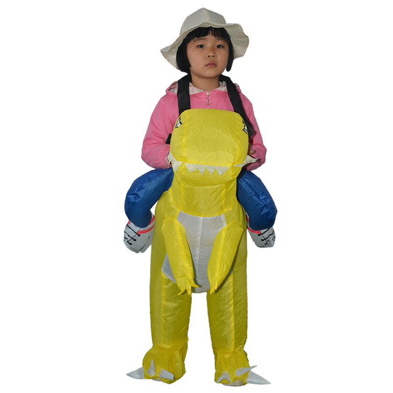 HUAYU High Quality Dinosaur Costume Kids Funny Blow up Halloween Ride on Dino T-Rex Inflatable Costumes