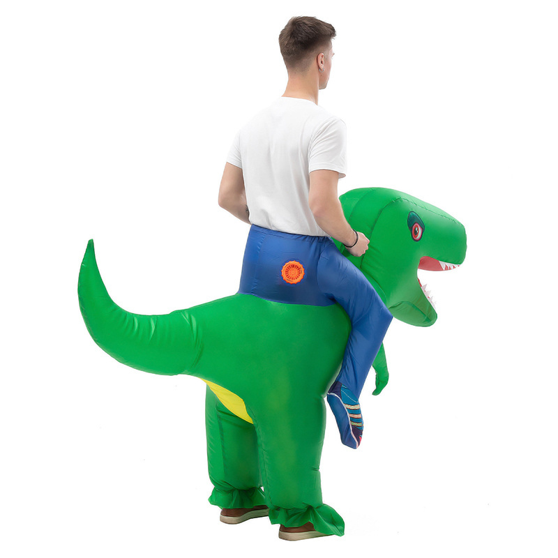 New Inflatable Green Dinosaur Cosplay Costume T-rex Costume For Halloween Blow Up Costume