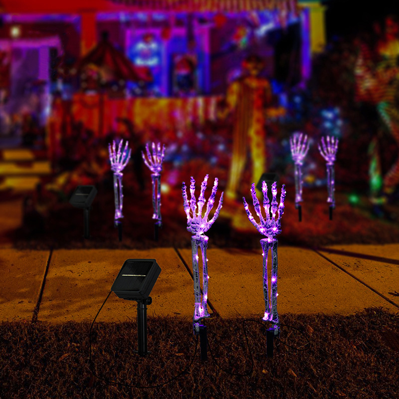 Solar outdoor lights Halloween Plant in the ground Skeleton arm for garden