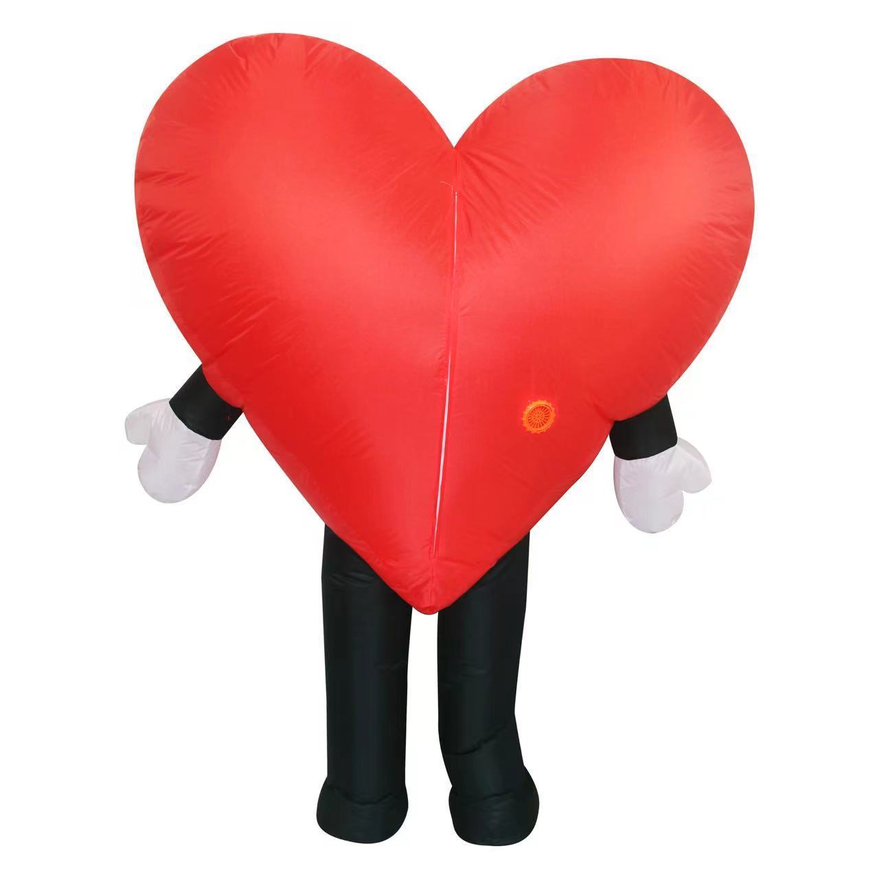 HUAYU Inflatable Red Love Heart Costume Blow up Suit Mascot Costume Fun Adult Valentines Christmas Party cosplay Costume