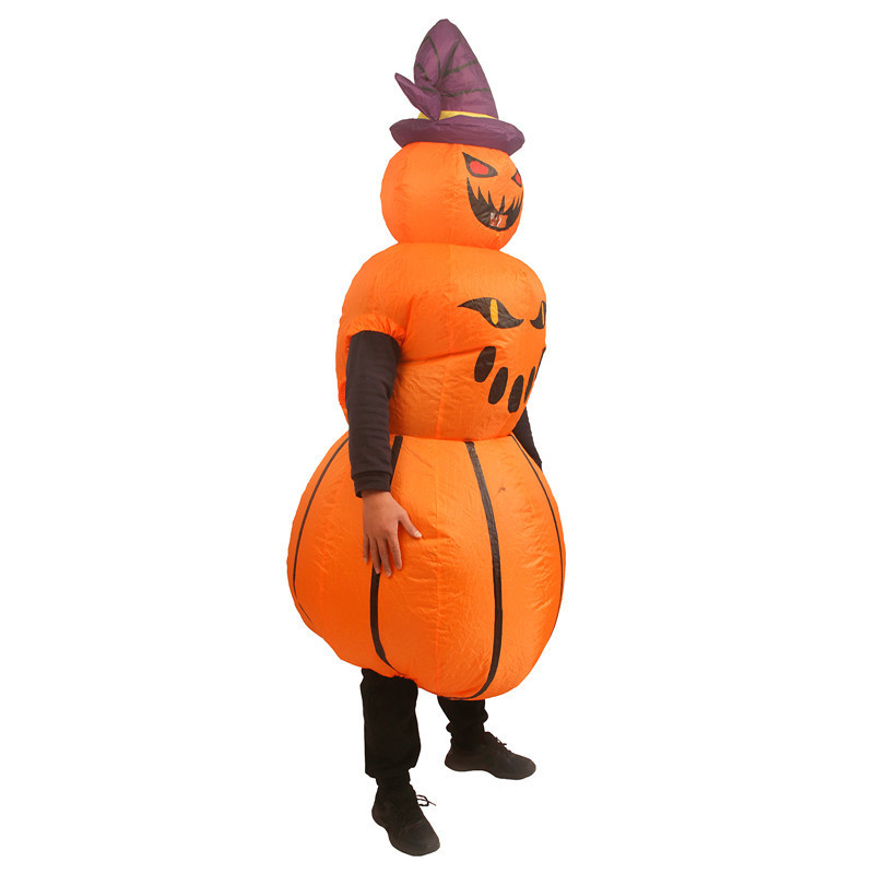 HUAYU Halloween Hot Selling Cosplay Costume Inflatable Pumpkin Blow Up Suit Inflatable Demon Pumpkin Man Fancy Dress